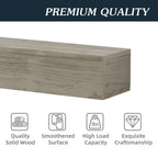 Rustic Wood Fireplace Mantel, Wall-Mounted & Floating Shelf
