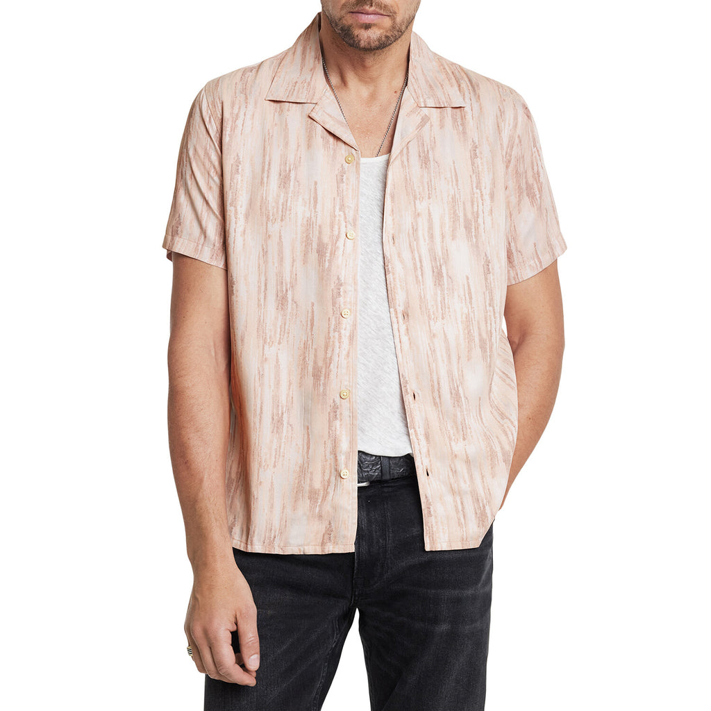 Dan // Camp Collar Shirt in Print // Grapefruit