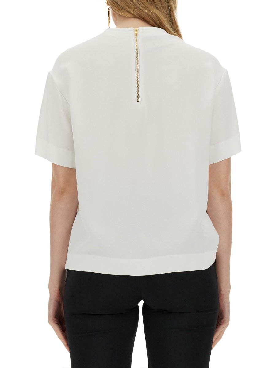 Moschino Women Enver Satin Blouse Still Life With Heart