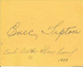 Eric Tipton Duke Blue Devils 1939 Rose Bowl Cut Signature 146523