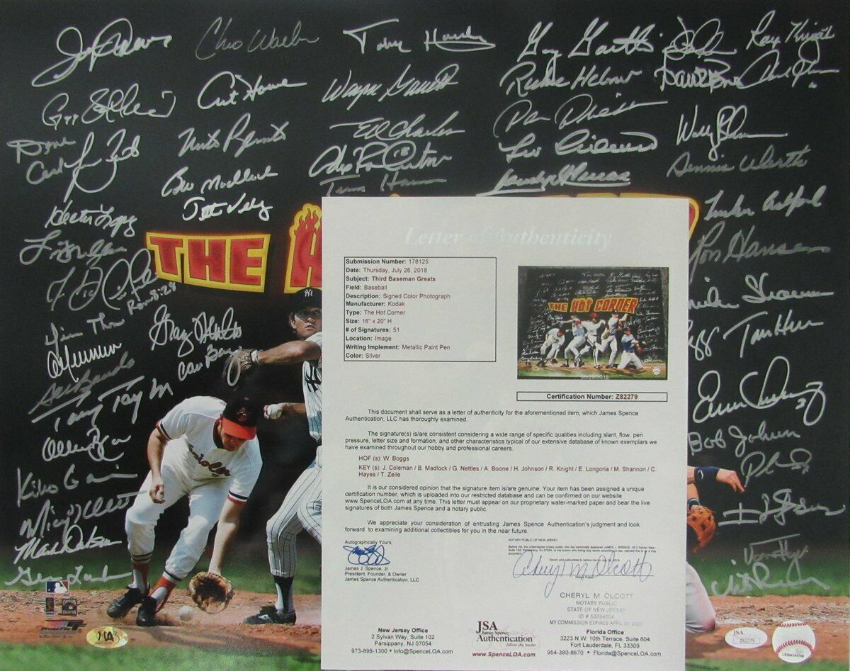 Third Base Greats "The Hot Corner" Multi-Signed 16x20 Color Print JSA 140527