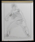 Nolan Ryan HOF UNSIGNED 16x20 B/W Drawing Texas Rangers 190124