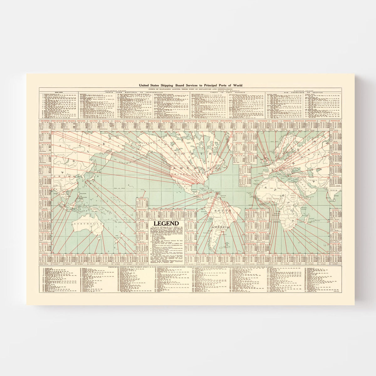 Shipping Map of the World, 1923