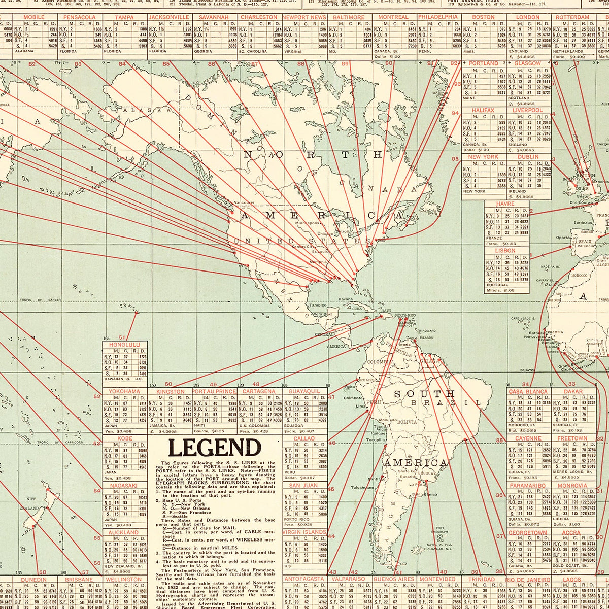 Shipping Map of the World, 1923