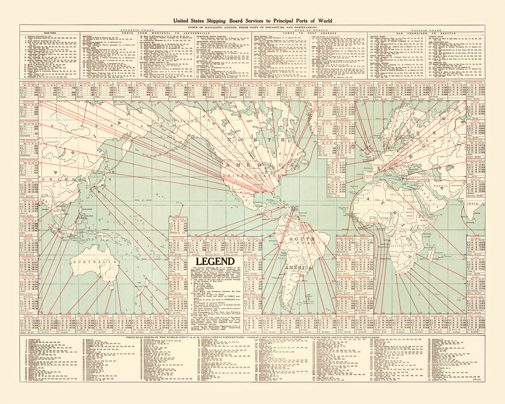 Shipping Map of the World, 1923