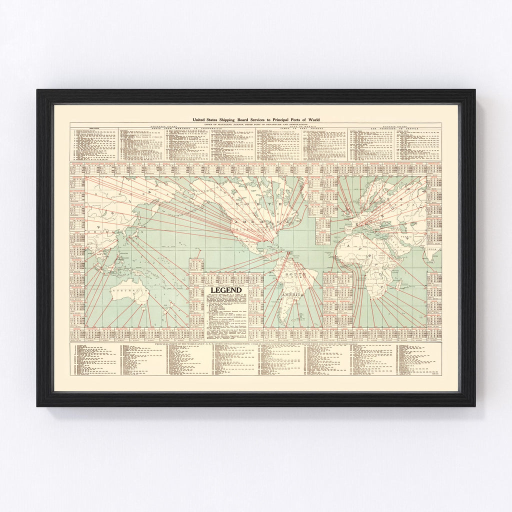 Shipping Map of the World, 1923