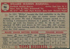 Willard Marshall Boston Braves Signed 1952 Topps Baseball Card #96 162317