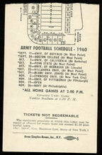 October 22, 1960 Villanova vs. Army College Football Game Ticket Stub