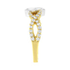 10K Two Tone Color 5/8 Cttw Diamond Kite and Twist Shank Ring (H-I Color,SI2-I1 Clarity)