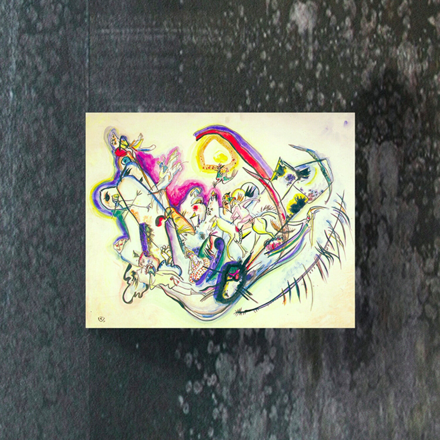 Kandinsky Series Glass Print // Horseriding Abstract