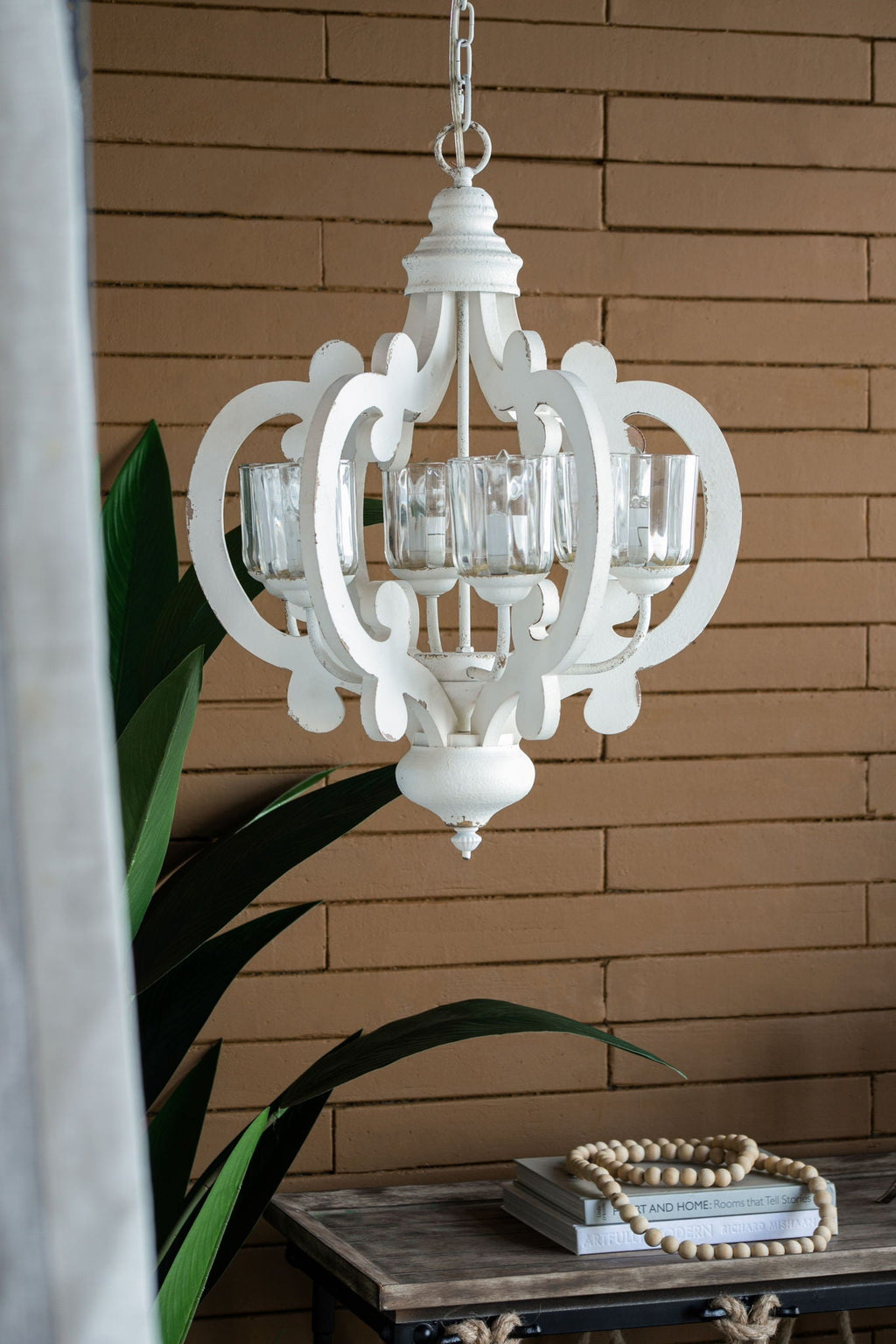 Farmhouse Chandelier, 6 Light Wood Chandelier Living Room Entryway