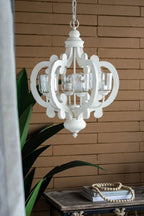 Farmhouse Chandelier, 6 Light Wood Chandelier Living Room Entryway