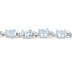 8.80 Carat Genuine Aquamarine .925 Sterling Silver Bracelet