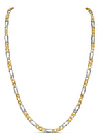Figaro Solid White/Yellow/Rose Gold Handmade Necklace , 5mm, 16-30 Inch