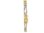 ID Figaro Solid White/Yellow/Rose Gold Handmade Bracelet , 8mm, 6.5-10 Inch