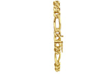 ID Figaro Solid White/Yellow/Rose Gold Handmade Bracelet , 8mm, 6.5-10 Inch