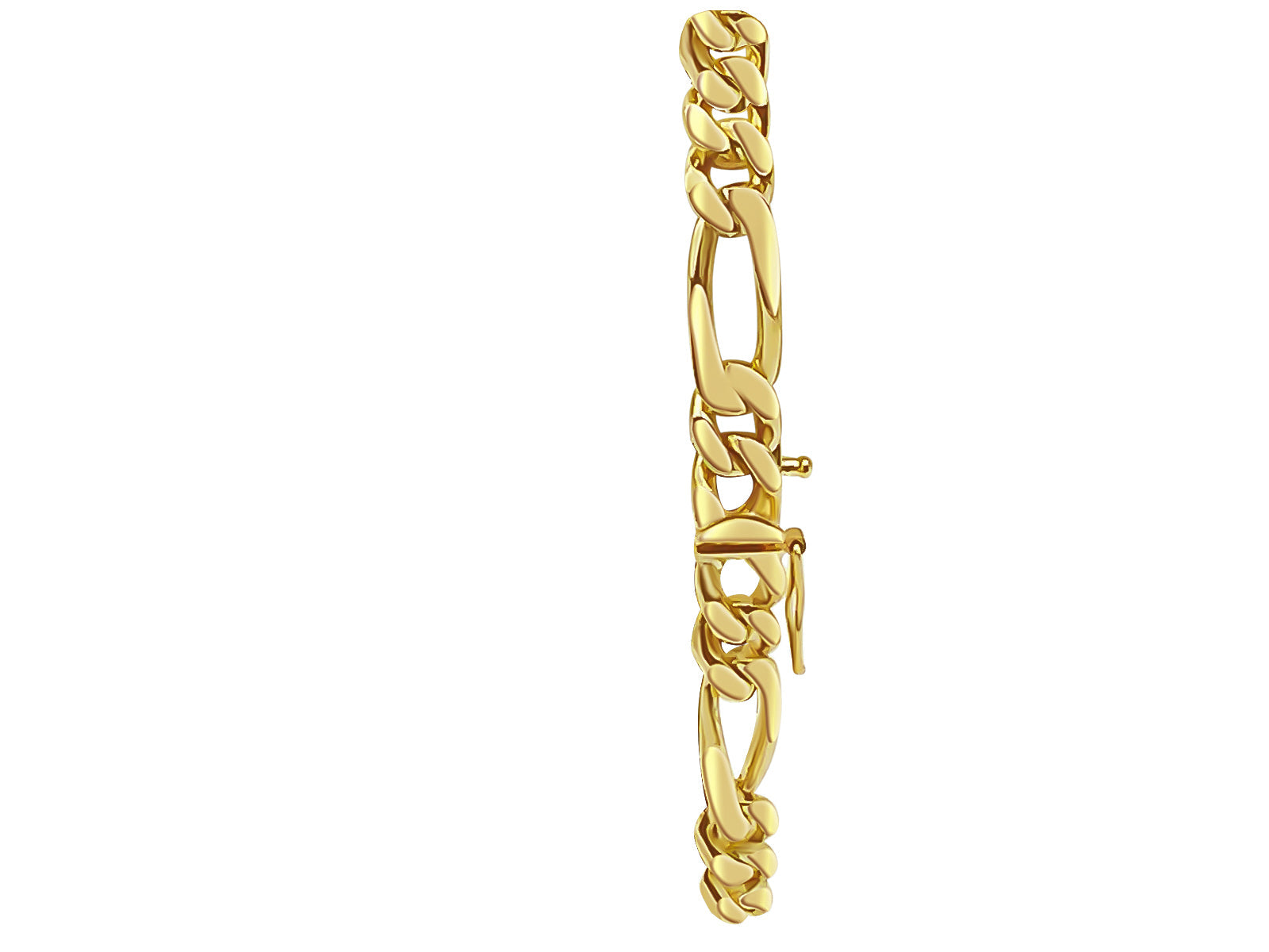 ID Figaro Solid White/Yellow/Rose Gold Handmade Bracelet , 8mm, 6.5-10 Inch