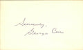 George Case Washington Senators d.1989 Signed/Autographed 3x5 Index Card 162569