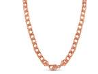 Curb Solid White/Yellow/Rose Gold Handmade Necklace , 8mm, 16-30 Inch