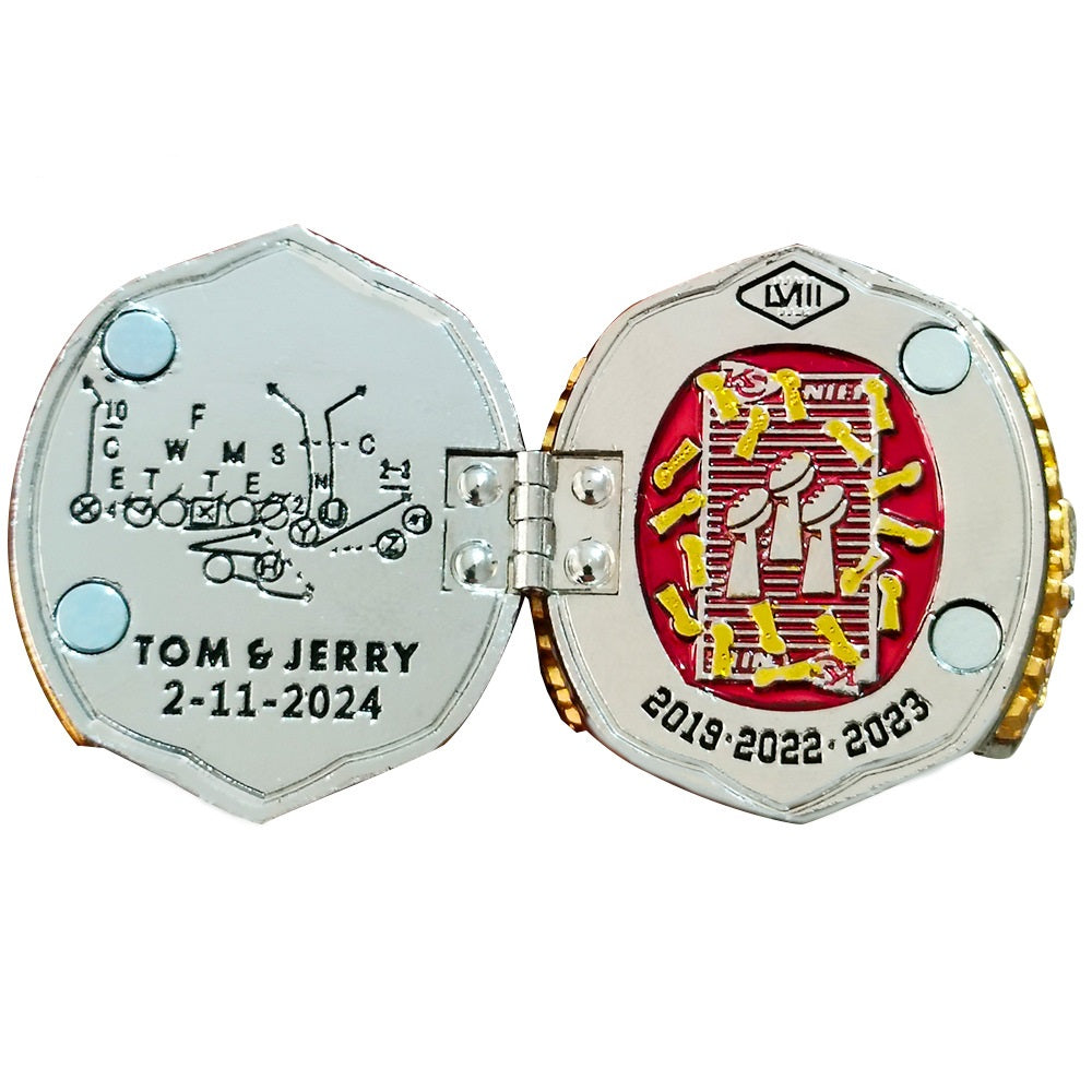 Kansas City Chiefs All Super Bowl Championship Ring & Trophy Set– 1970, 2020 & 2023  Winners Replica Collection