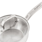 BergHOFF Belly Shape 18/10 Stainless Steel 6.25" Sauce Pan with Glass Lid, 1.5qt.