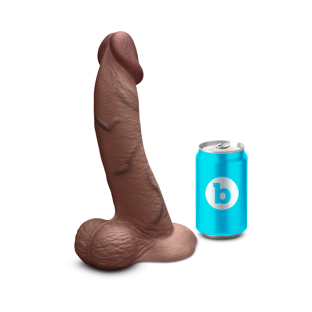 b-Vibe Slipskin Realistic Silicone Dildo 10 in. Curved Brown