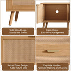 TV Stand, Media Console, 2 Drawers - Natural Wood