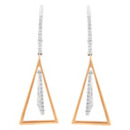 14K Rose and White Gold 3/8 Cttw Diamond Windchime Drop and Dangle Earring (G-H Color, SI1-SI2 Clarity)