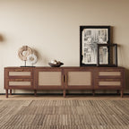 TV Stand, Media Console With 4 Drawers - Dark Brown