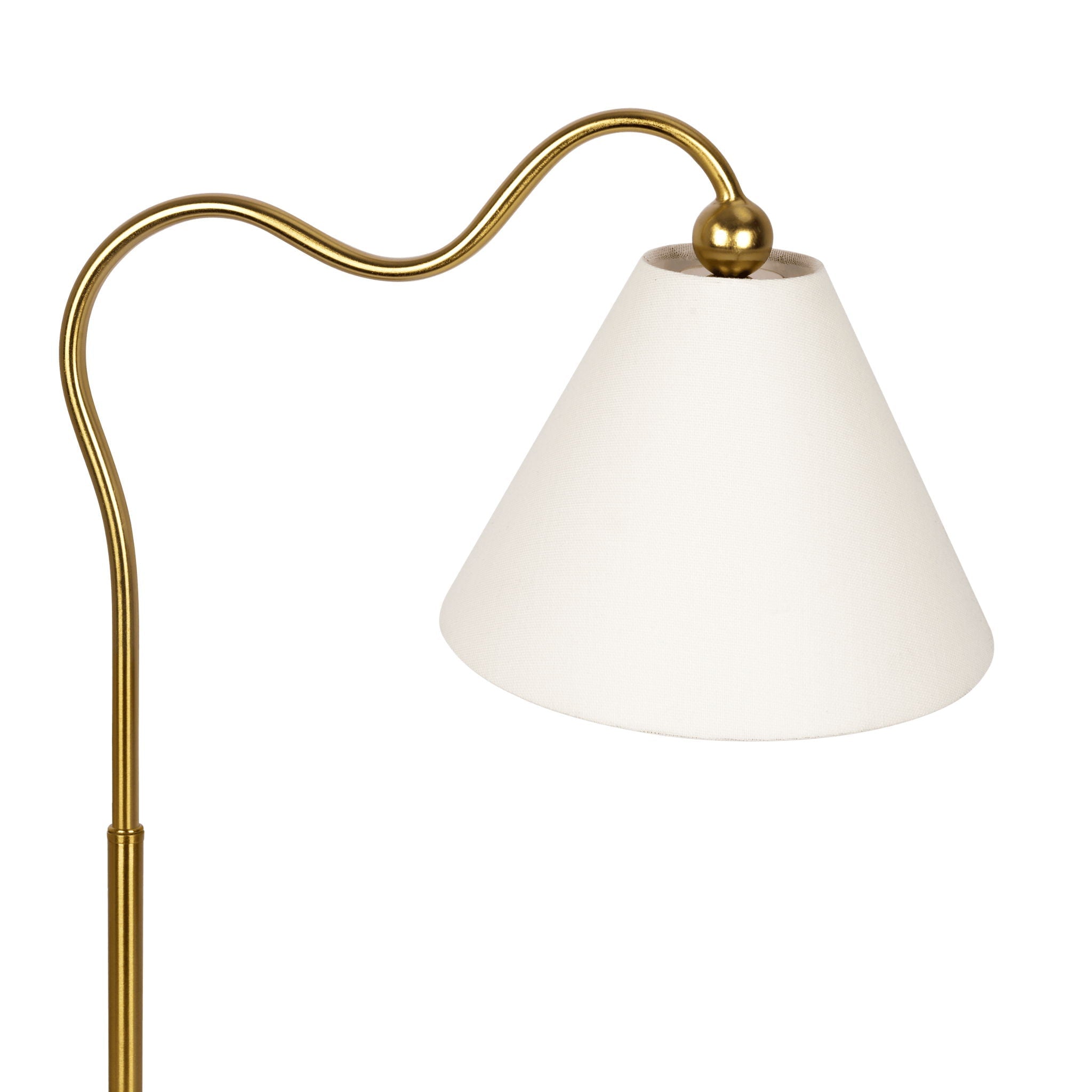 Ornate - Ring Base Curved Table Lamp With Triangle Drum - Gold / White