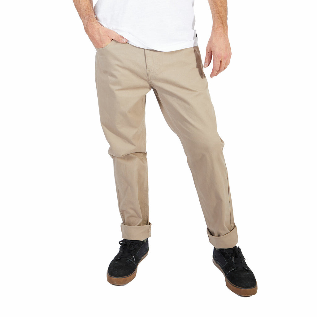 Skinny Fit Twill Pants 4 Pockets // Khaki