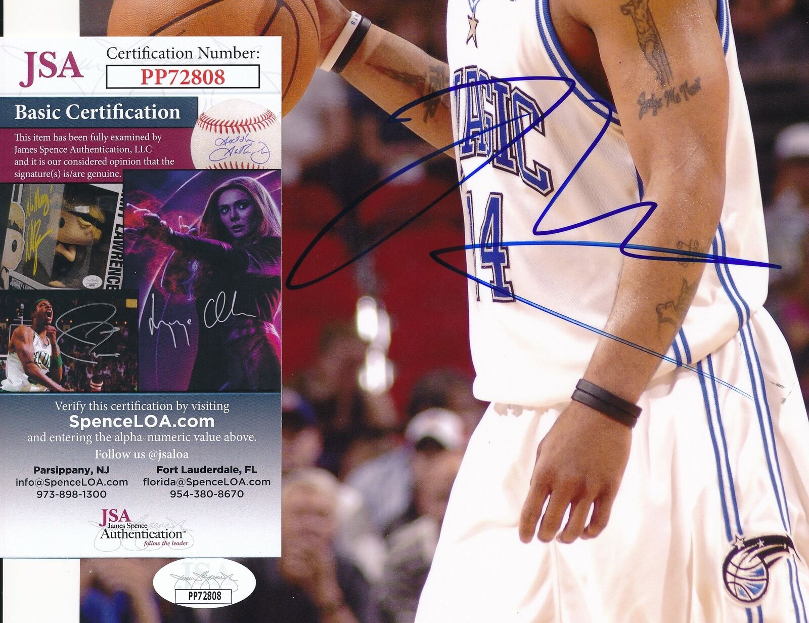 Jameer Nelson Orlando Magic Signed/Autographed 8x10 Photo JSA 161051