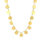 Choker Necklace with Polished Discs in 14k Yellow Gold