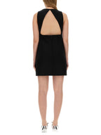 Versace Women Wool Blend Straight Mini Dress With Cut-Out