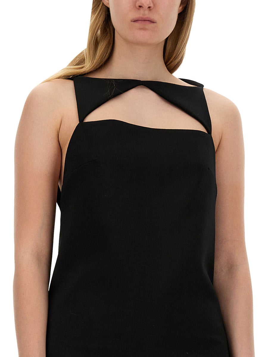 Versace Women Wool Blend Straight Mini Dress With Cut-Out
