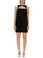 Versace Women Wool Blend Straight Mini Dress With Cut-Out