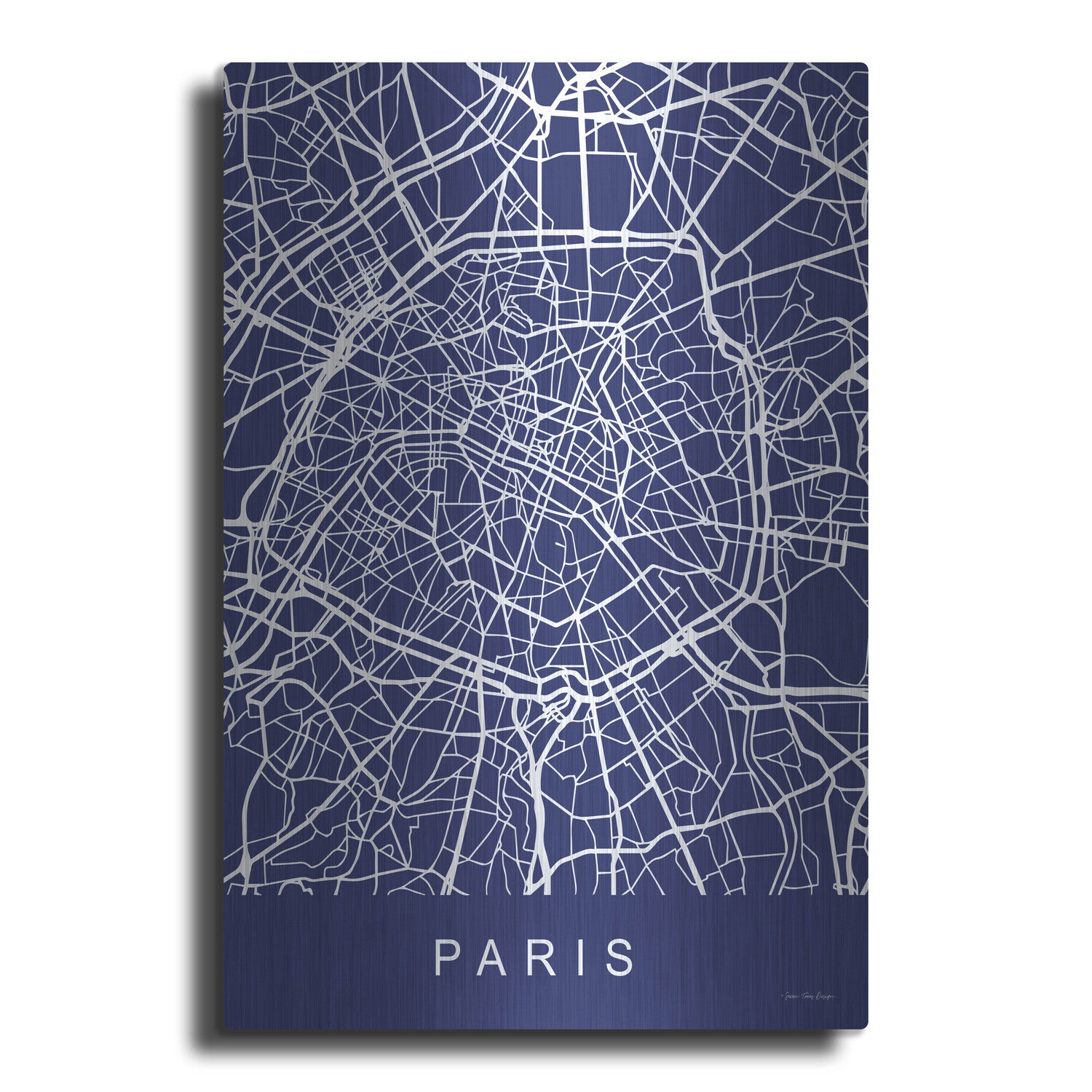 Paris Street Blue Map