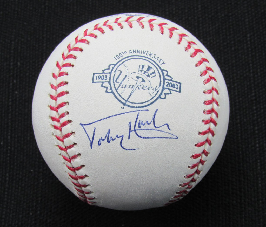 Toby Harrah Signed/Auto Yankees 100th OML Baseball MAB 87023