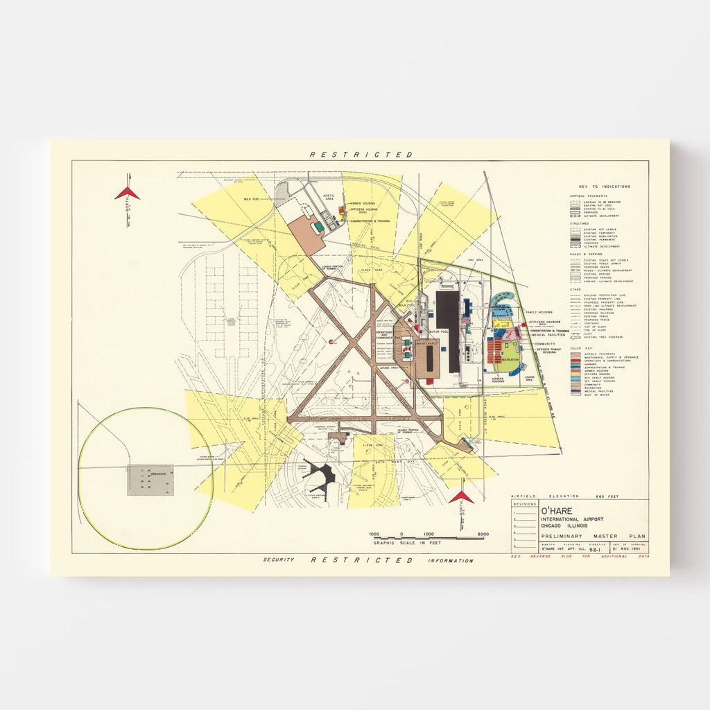 Vintage Map of O'Hare International Airport, 1951