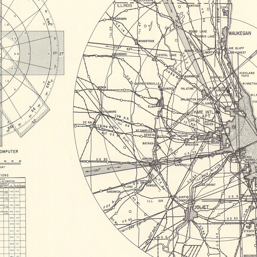 Vintage Map of the O'Hare International Airport Vicinity, 1951