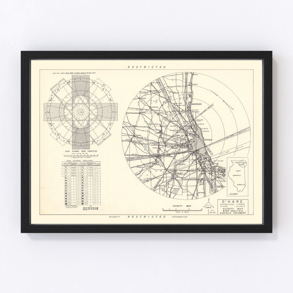 Vintage Map of the O'Hare International Airport Vicinity, 1951