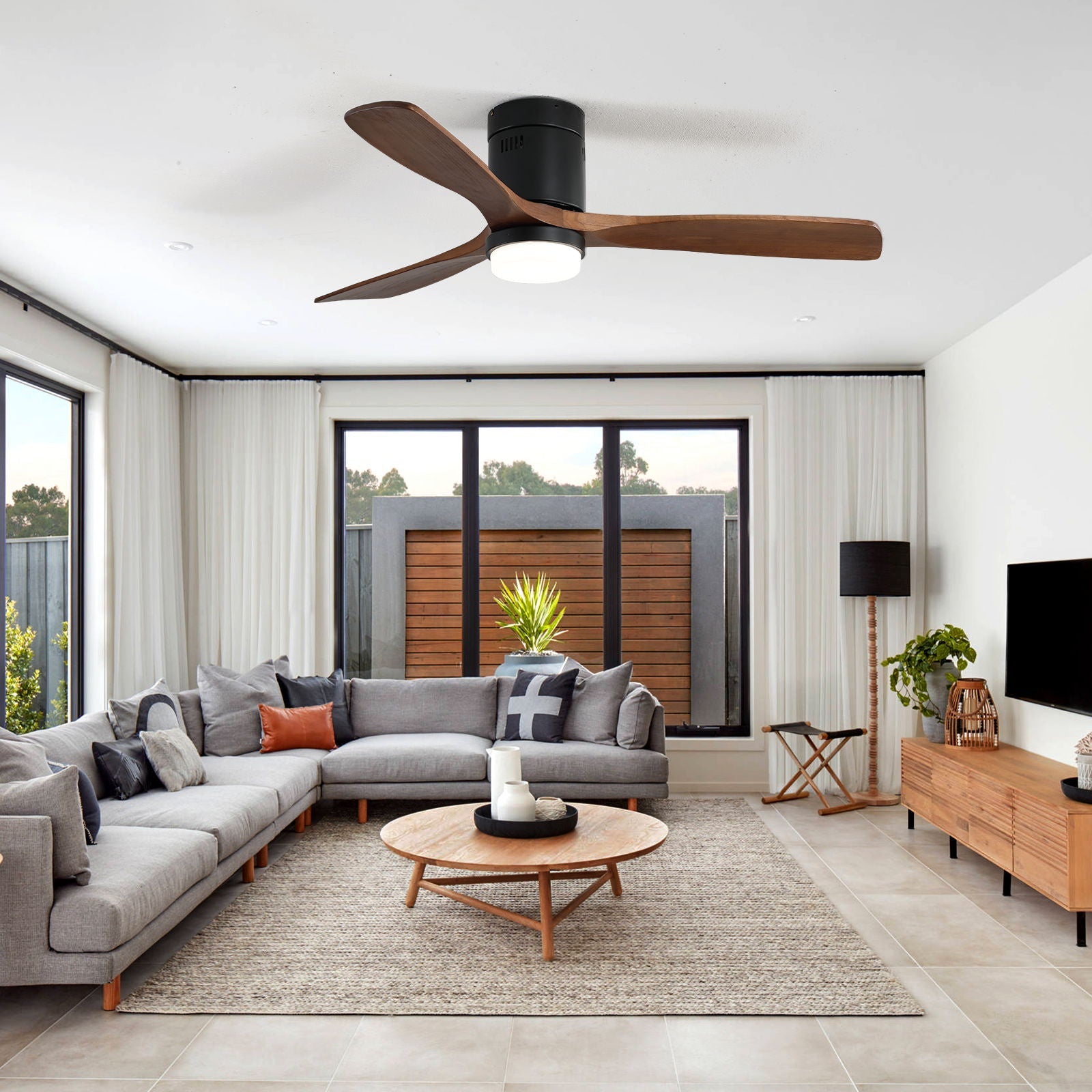 Indoor Ceiling Fan With Lights - Black
