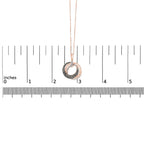 14K Rose Gold 3/4 Cttw Brown and White Diamond Interlocking Circle Hoop 18" Inch Pendant Necklace (G-H Color, SI2-I1 Clarity)