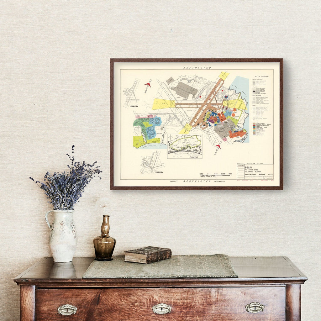 Vintage Map of Eglin Air Force Base, 1952