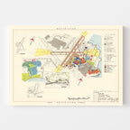 Vintage Map of Eglin Air Force Base, 1952