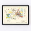 Vintage Map of Eglin Air Force Base, 1952