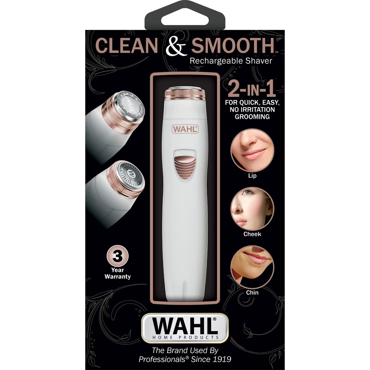 Wahl Clean and Smooth Rechargeable Ladies Shaver - Multi Purpose Grooming Tool - 9865-4601-MI