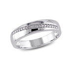 0.1 TGW Diamond Crossover Ring // Sterling Silver
