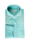 Sartorio Solid Denim Snap Button Cotton Shirt