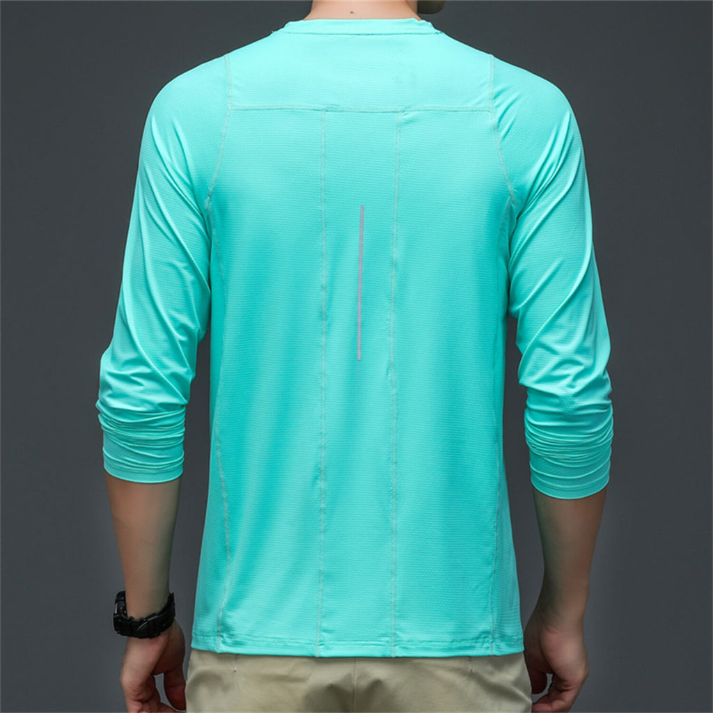 Crewneck Long-Sleeve Stitched T-Shirt // Light Green